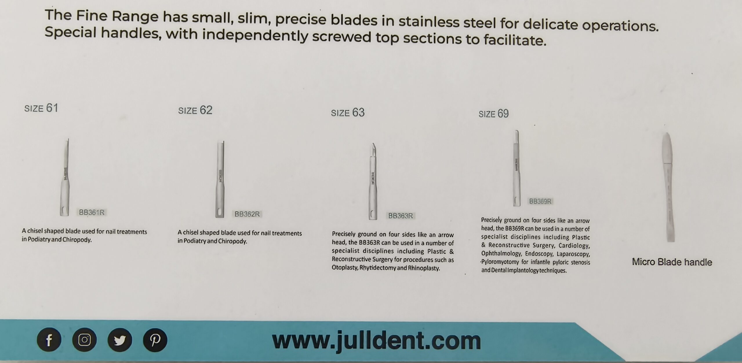 Julldent 58 Micro Blade with handle - Image 3