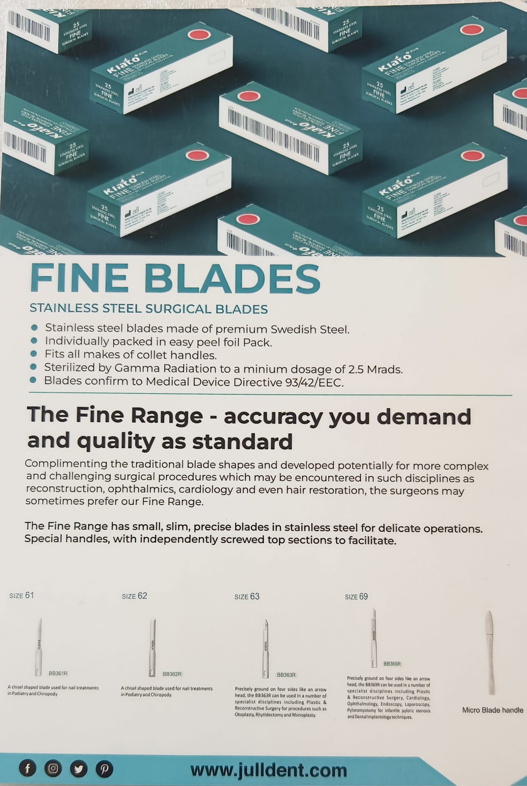 Julldent 58 Micro Blade with handle - Image 2